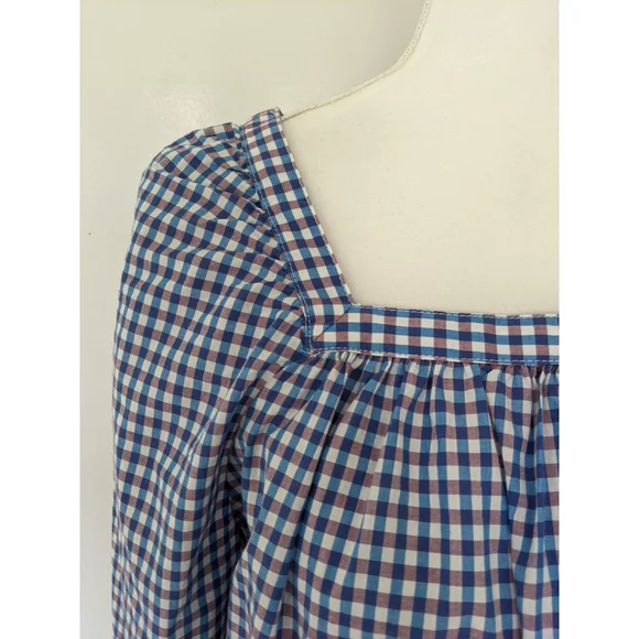 J. Crew Blue Gingham Blouse - Picture 5 of 11